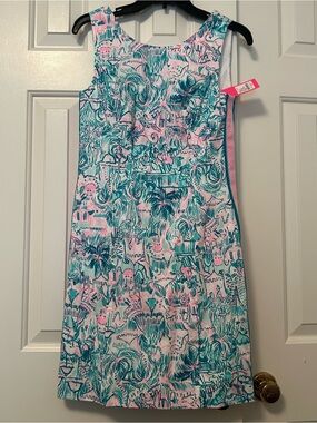Lilly Pulitzer Mila Stretch Shift Dress Green Colorful Camelflage Size 2 NWT